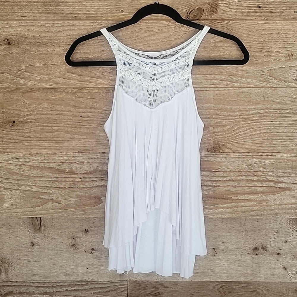 Daytrip XSmall White Tiered Tank with Lave Yoke